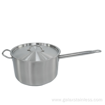 Stainless steel single-handle pot with compound bottom